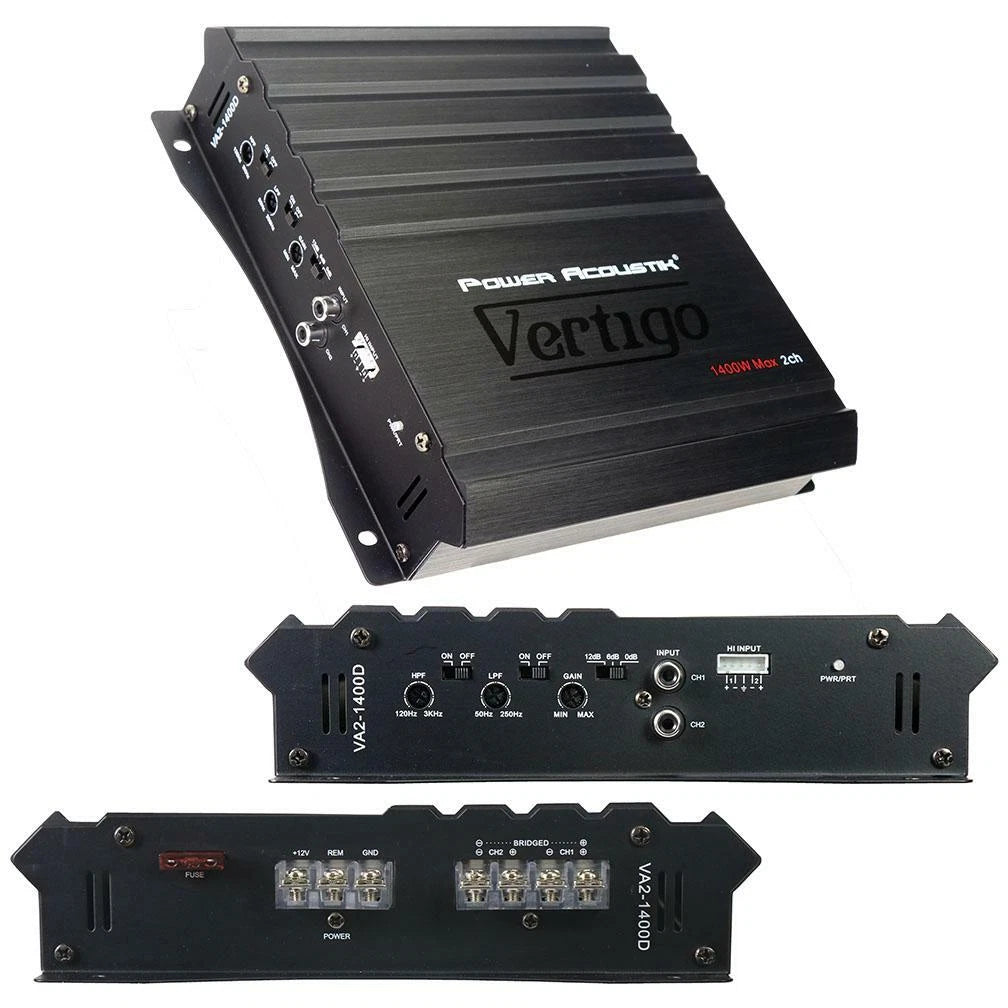 Power Acoustik VA21400D Vertigo Series Amplifier for Universal Use (1400W)