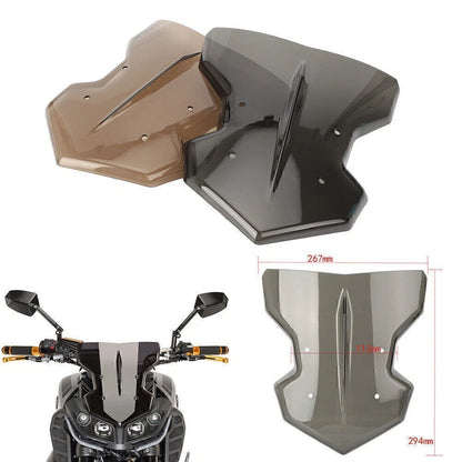 Front Windshield w/Bracket for Yamaha MT09 FZ09 (2017–2018)