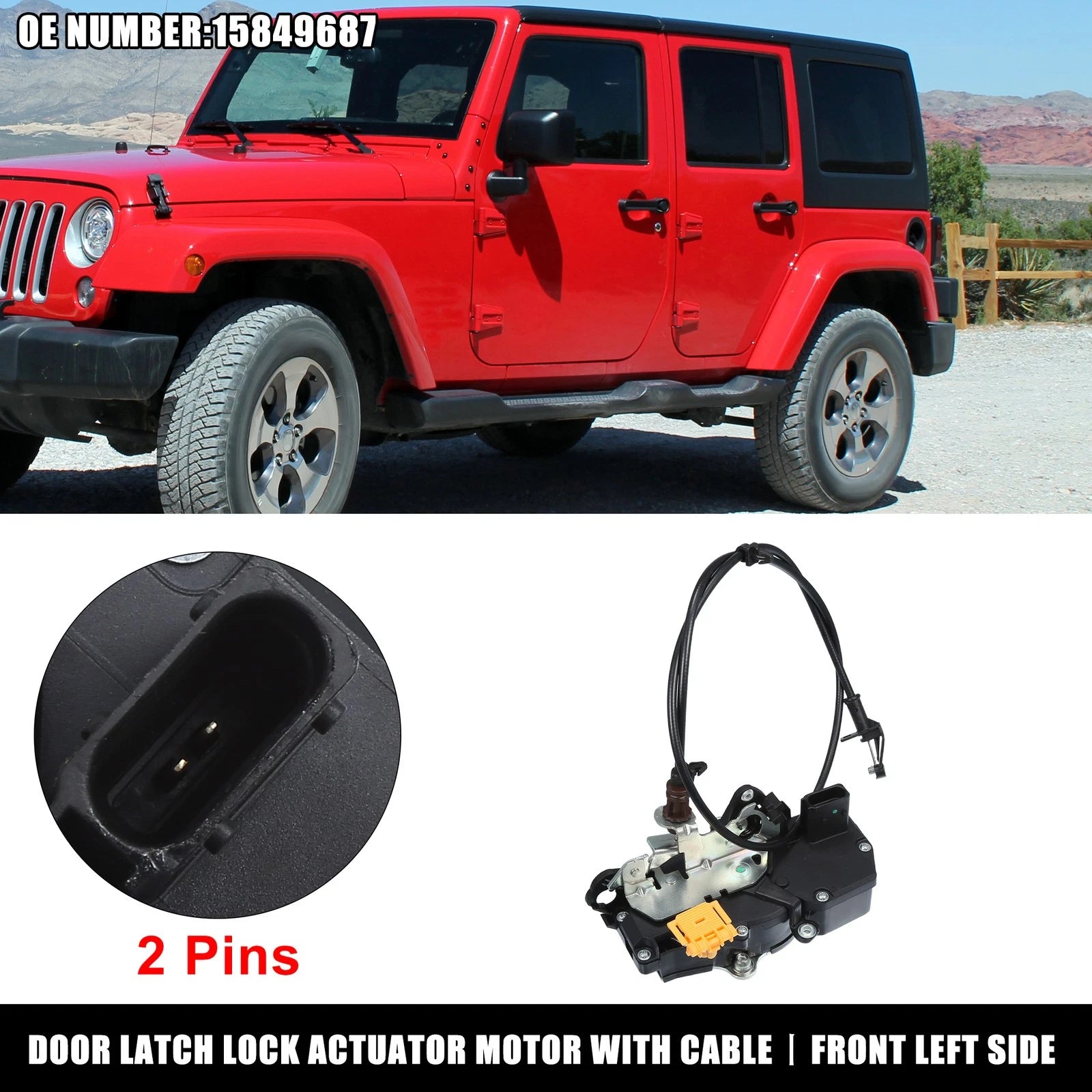 Front Left Door Lock Actuator Motor with Cable for Chevrolet Cobalt (2005–2010)