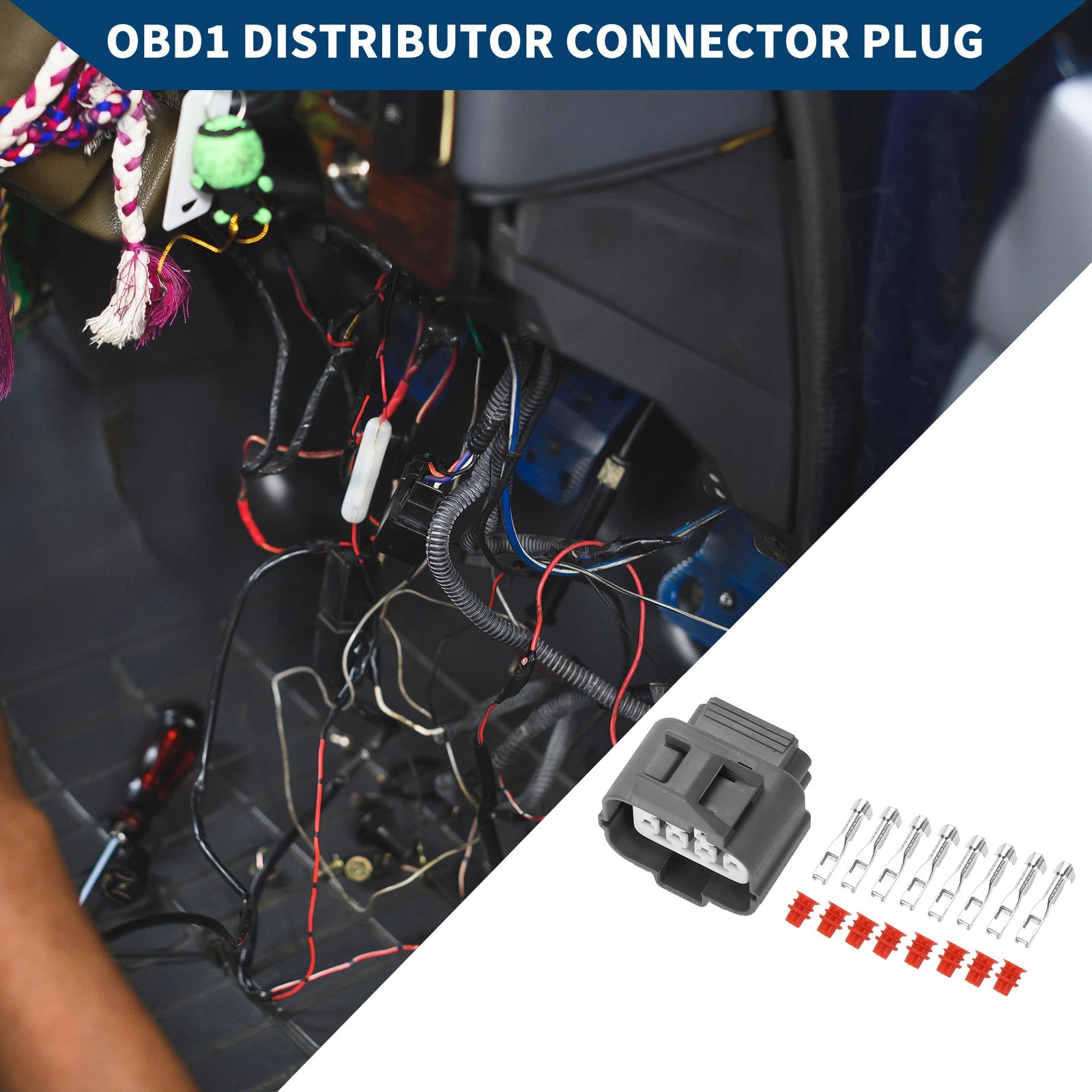 8 Pin OBD1 Distributor Connector Plug Female for Honda (Year Range)