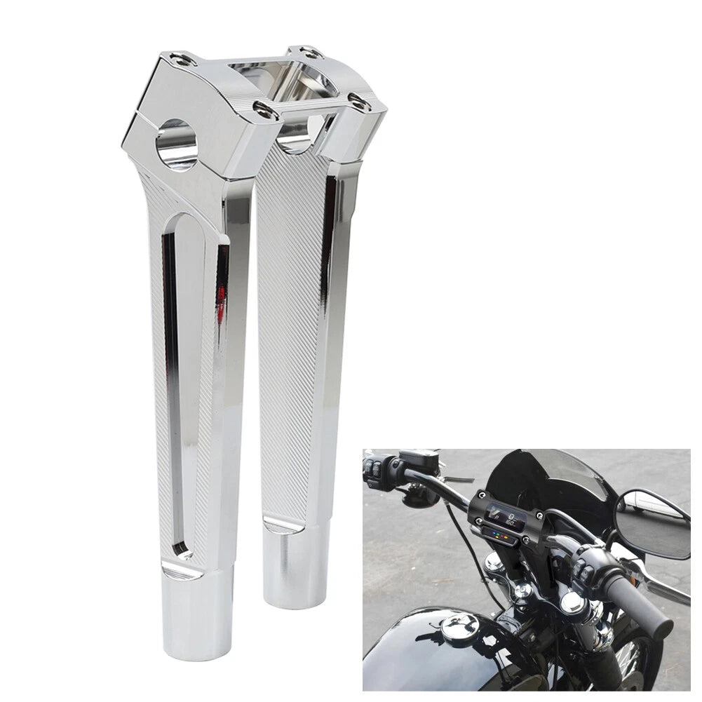 Chrome 10" Pullback Handlebar Riser for Harley Dyna M8 Softail (2018–2021)