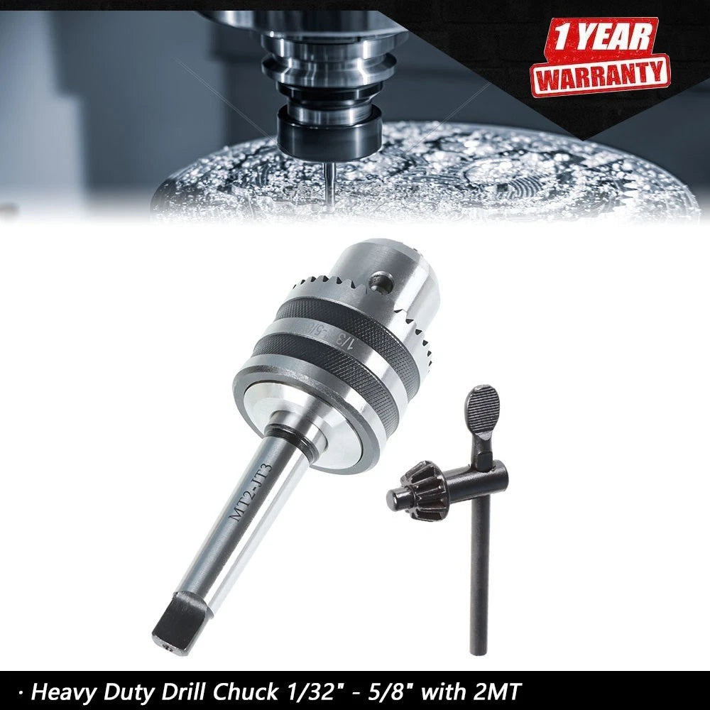 Drill Chuck 1/32" - 5/8" with 2MT Shank for Heavy Duty Use
