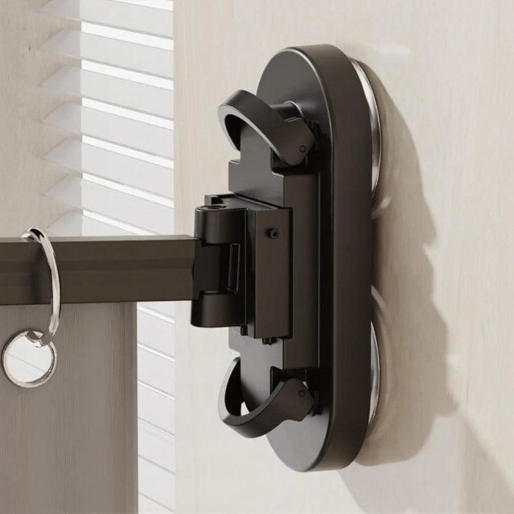 Aluminum Folding Shower Curtain Rod with Space Efficient Mechanism
