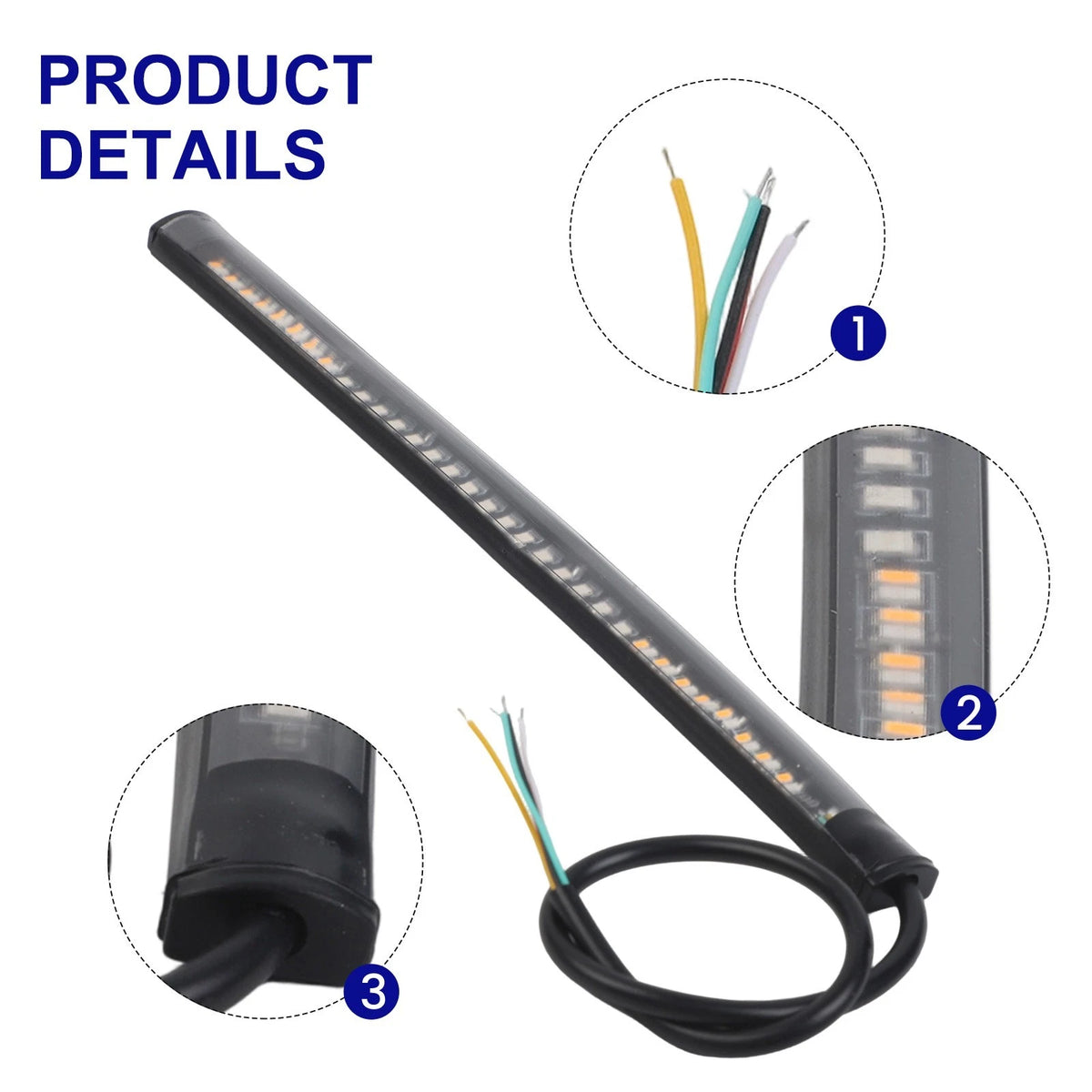 Accessories 48LED Light Strip Brake Stop Motorcycle Rear Tail Turn Signal