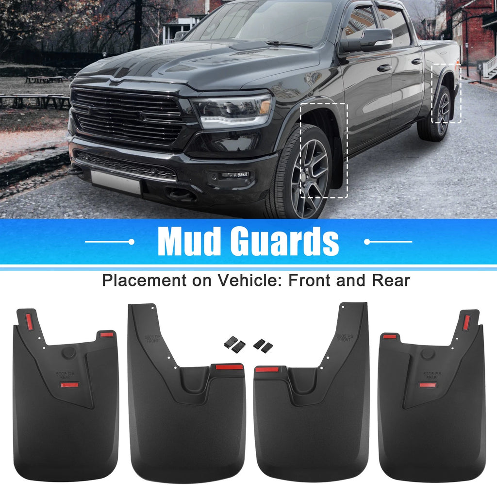 Set Mud Guard Liners Front Rear Replacement for Ram 2500 3500 (2010–2018)