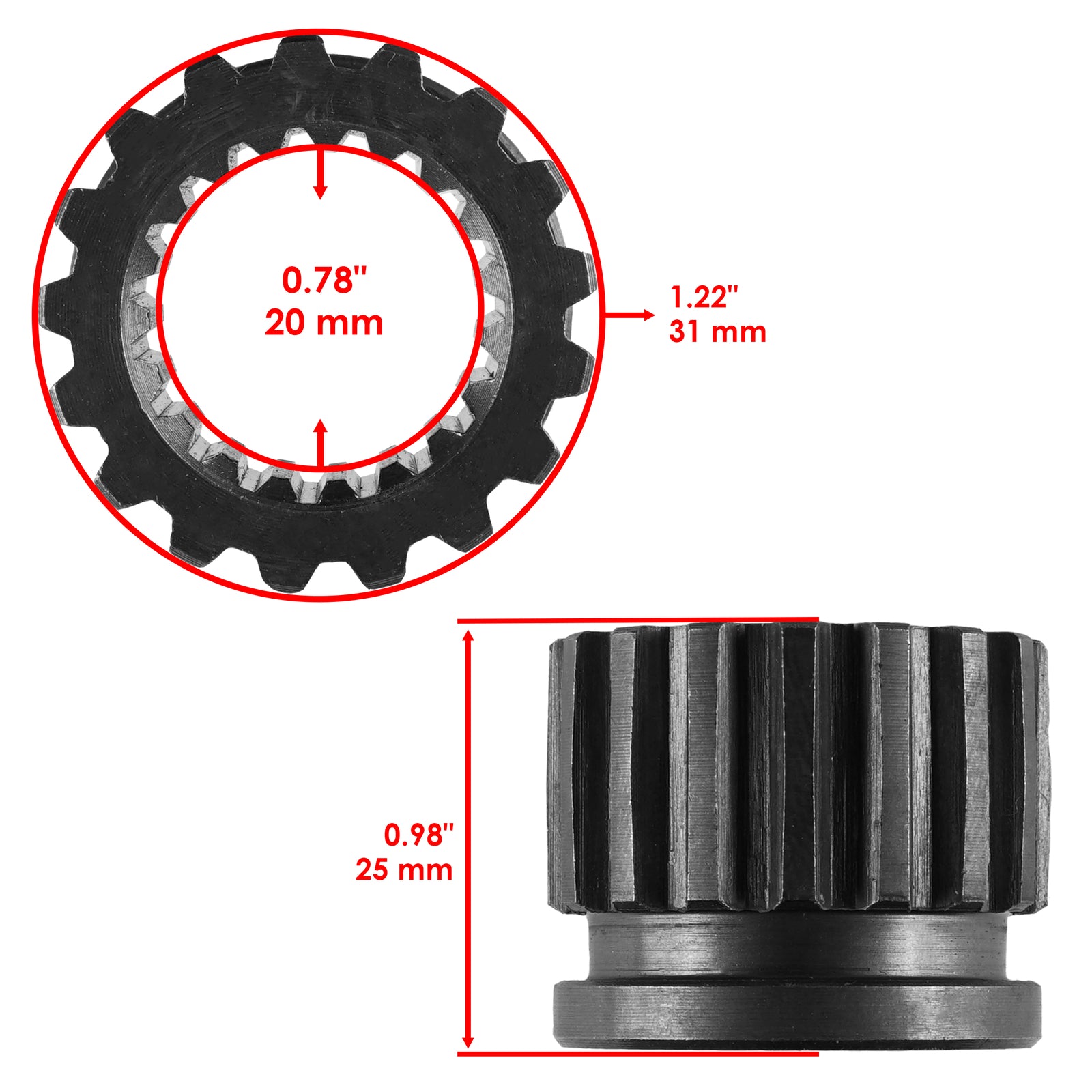 Differential Pinion Joint Gear Replacement for Honda TRX300 Fourtrax (1988–2000)