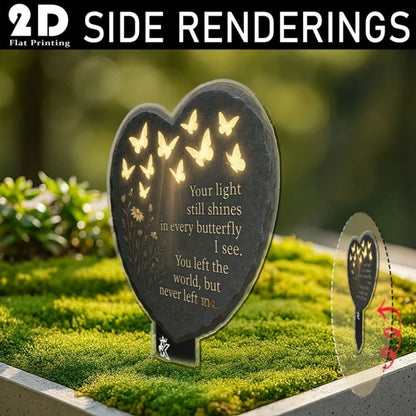 Heart Shaped Butterfly Garden Marker Waterproof Acrylic Stake