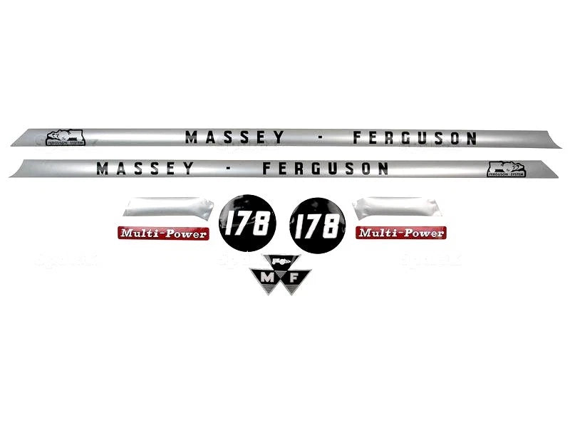 Complete Bonnet Decal Set for Massey Ferguson 178