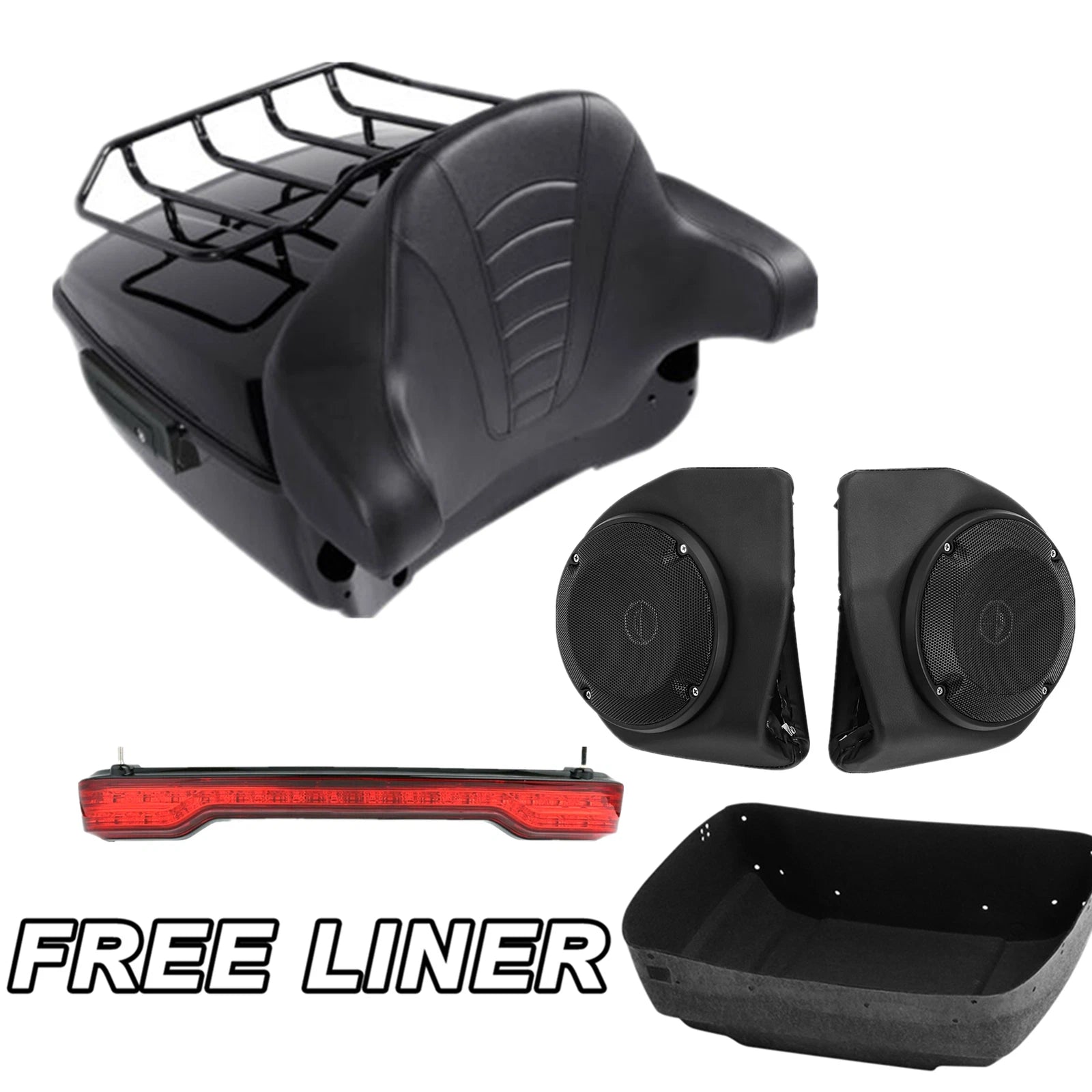 Trunk Top Rack Speakers Tail Light for Harley Touring Glide (2014–2025)