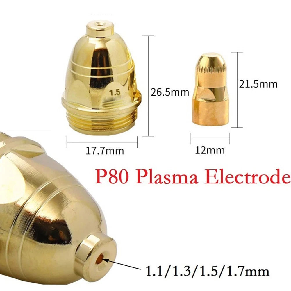 Electrode and Nozzle for P80 CNC Plasma Cutting Equipment (Compatible)