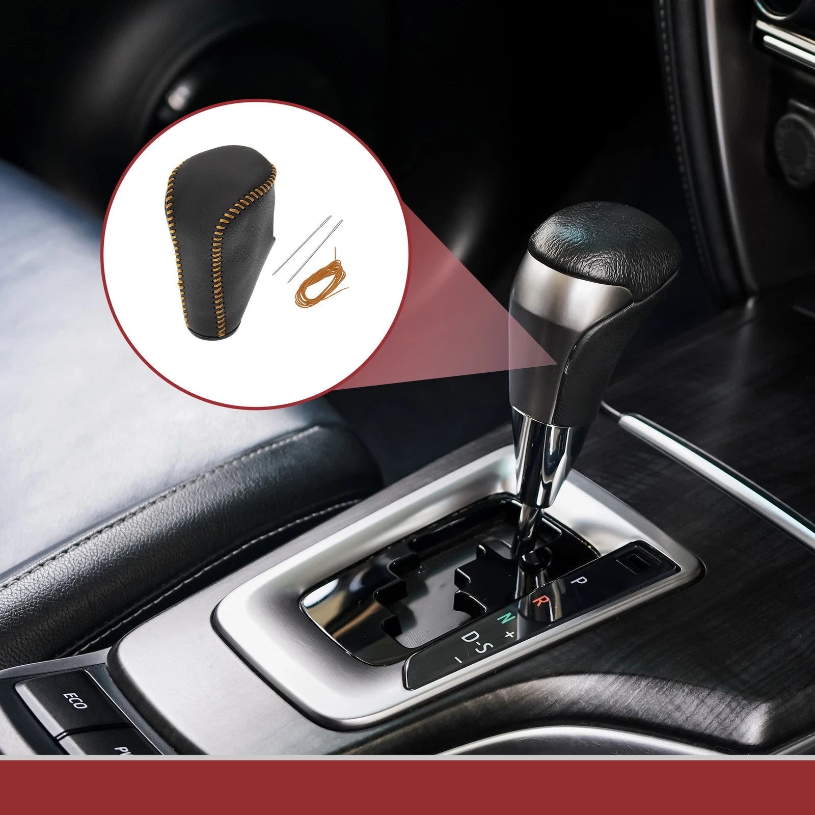 Gear Shift Knob Cover Replacement for Honda Accord 8 (2008–2012) Leather