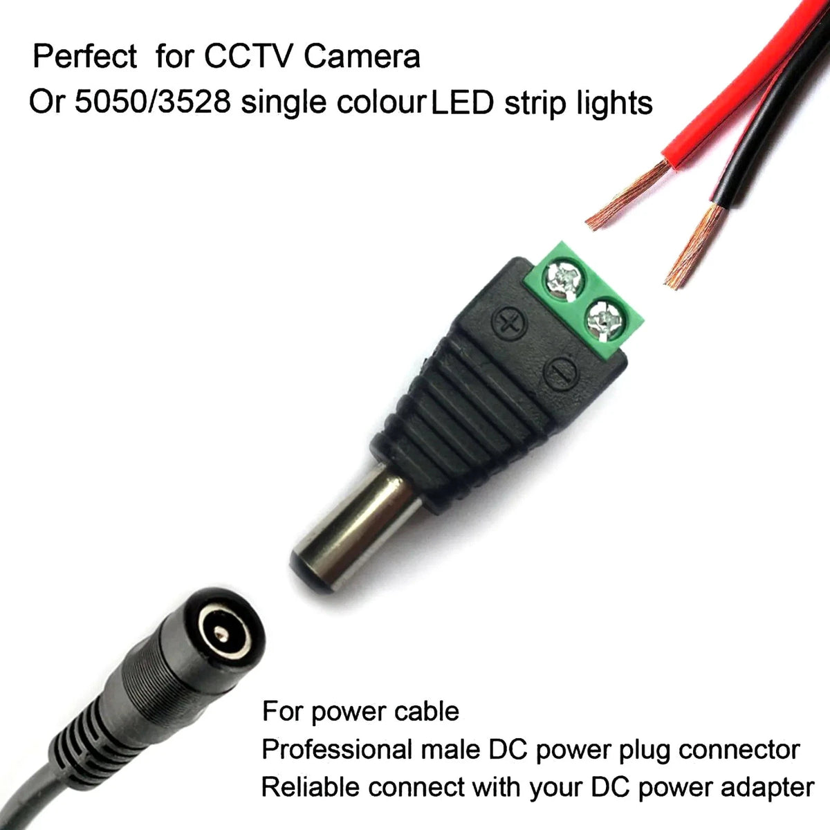 5 Pairs 5.5mm x 2.1mm DC Power Connector Jack Plug for 12V 24V Systems