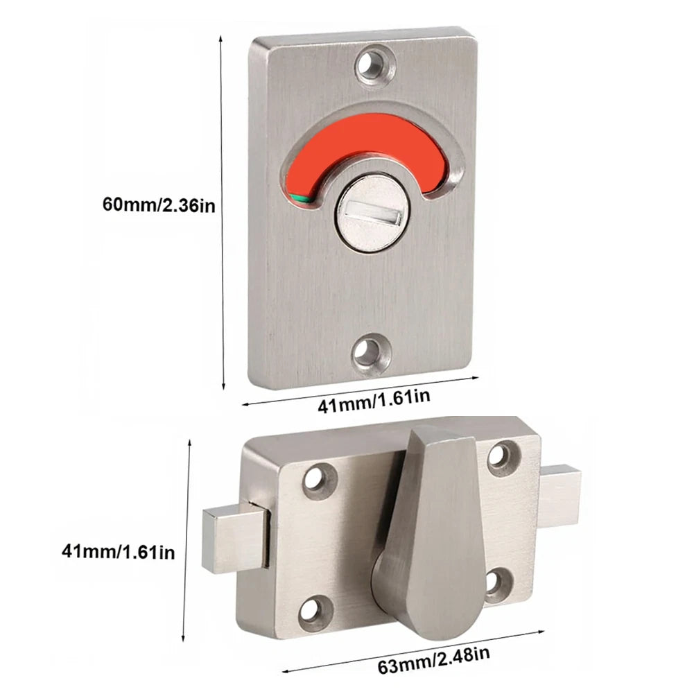 304 Stainless Steel Toilet Pin Lock with Visual Indicator for