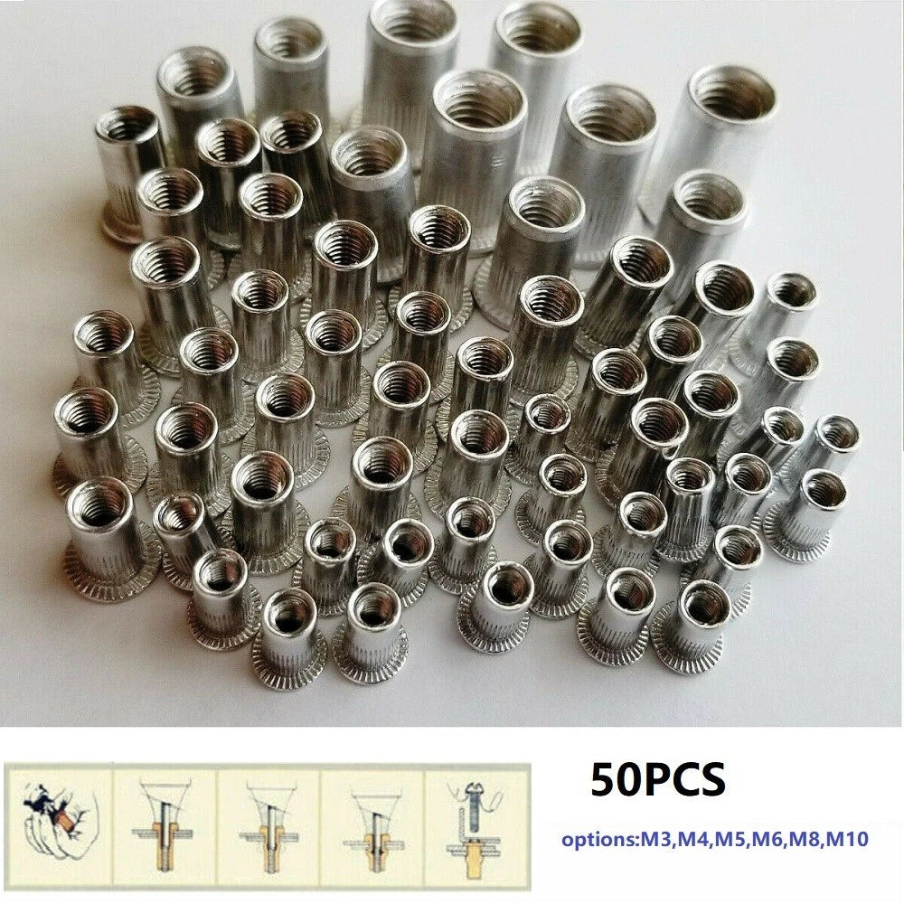 50Pcs Rivet Nut Insert for Various Applications (Stainless Steel)