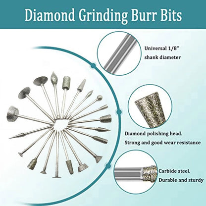 20pcs Grinding Bits Set for Carving Polishing Tools (Universal)