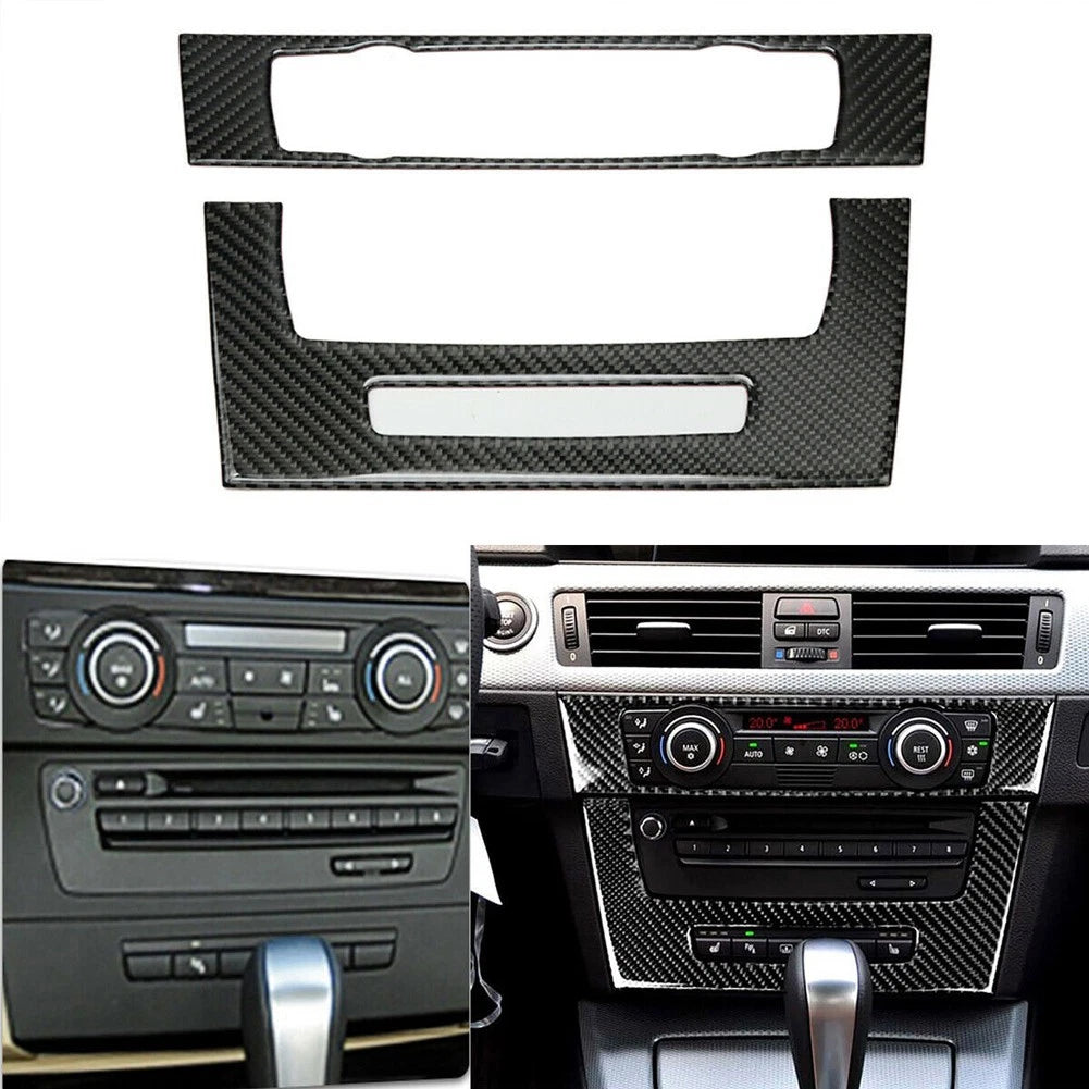 Carbon Fiber Air Conditioning CD Panel Cover Trim for BMW 3 Series E90 E92