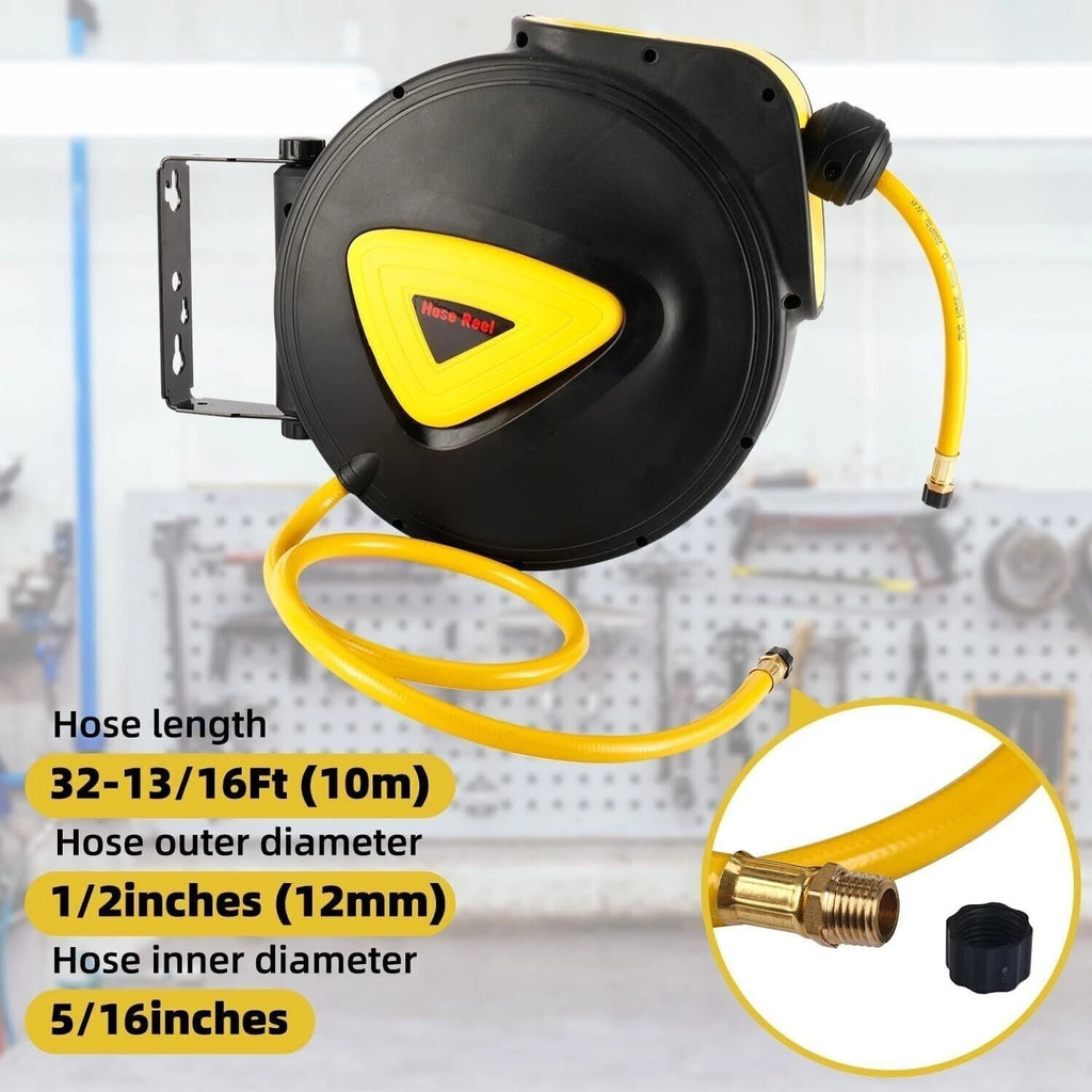 Retractable Air Hose Reel 5/16 IN x 33 FT for Air Compressor (Auto Rewind)