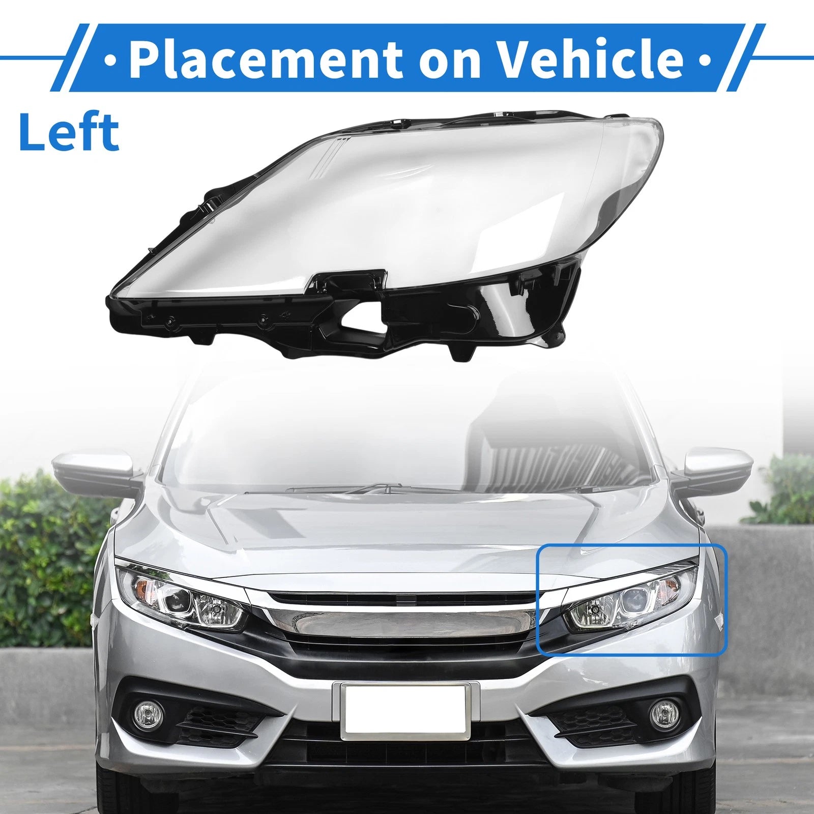 1 Pcs Headlight Lens Cover Front Left Replacement for Lexus LS460 (2007–2009)