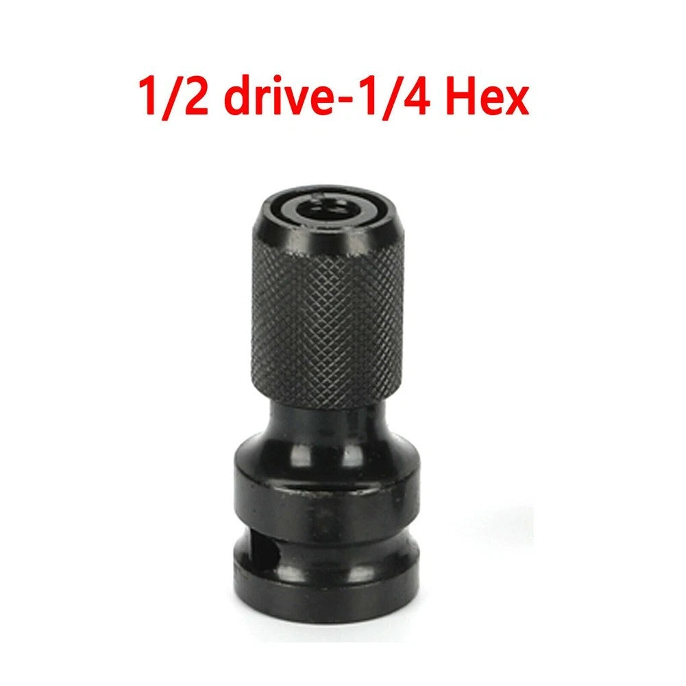 Drill Bit Chuck Adapter 1/2" Drive to 1/4" Hex for Driver Replacement