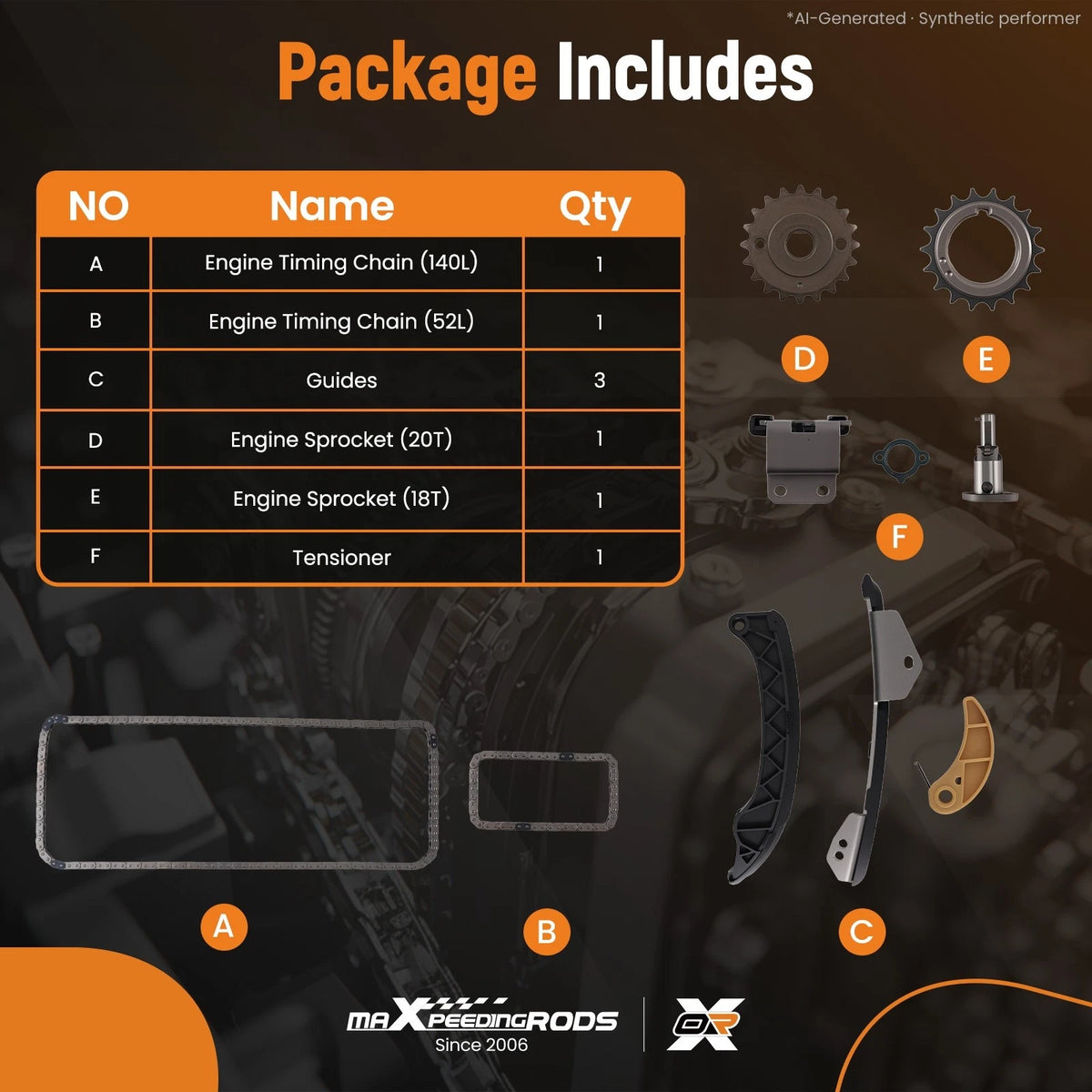 Engine Timing Chain Kit for Toyota Matrix/Pontiac Vibe 1.8L (2003–2013) 9-4220