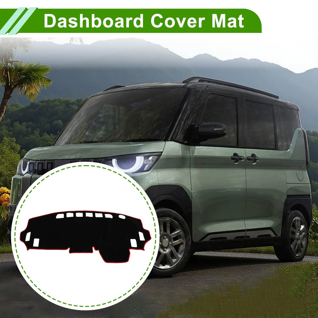 Dashboard Cover for Mitsubishi Delica Mini B34A B35A B37A Black Red Polyester