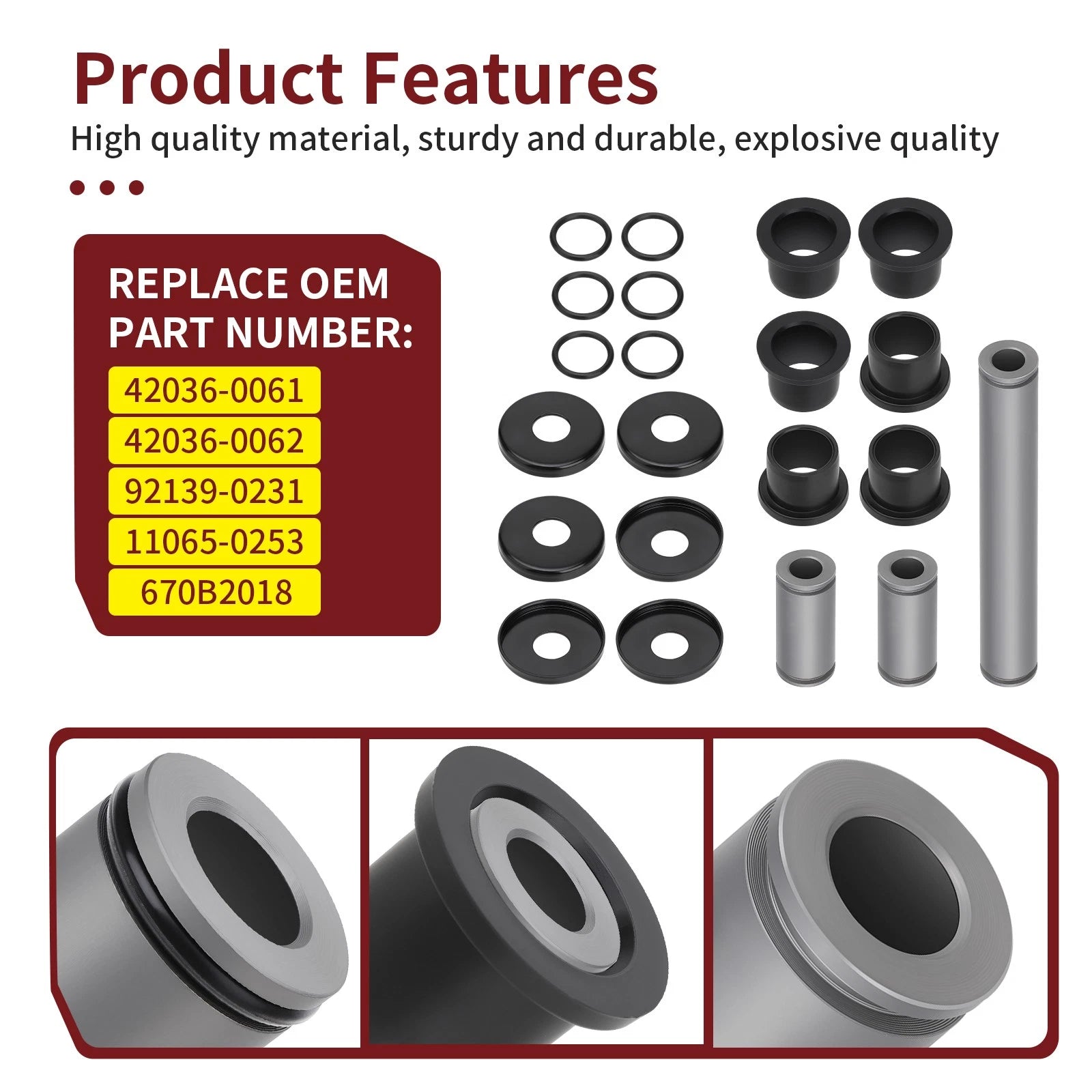 A-Arm Bearing Bushing Kit for Kawasaki Teryx Teryx4 750 800 (2008–2020)