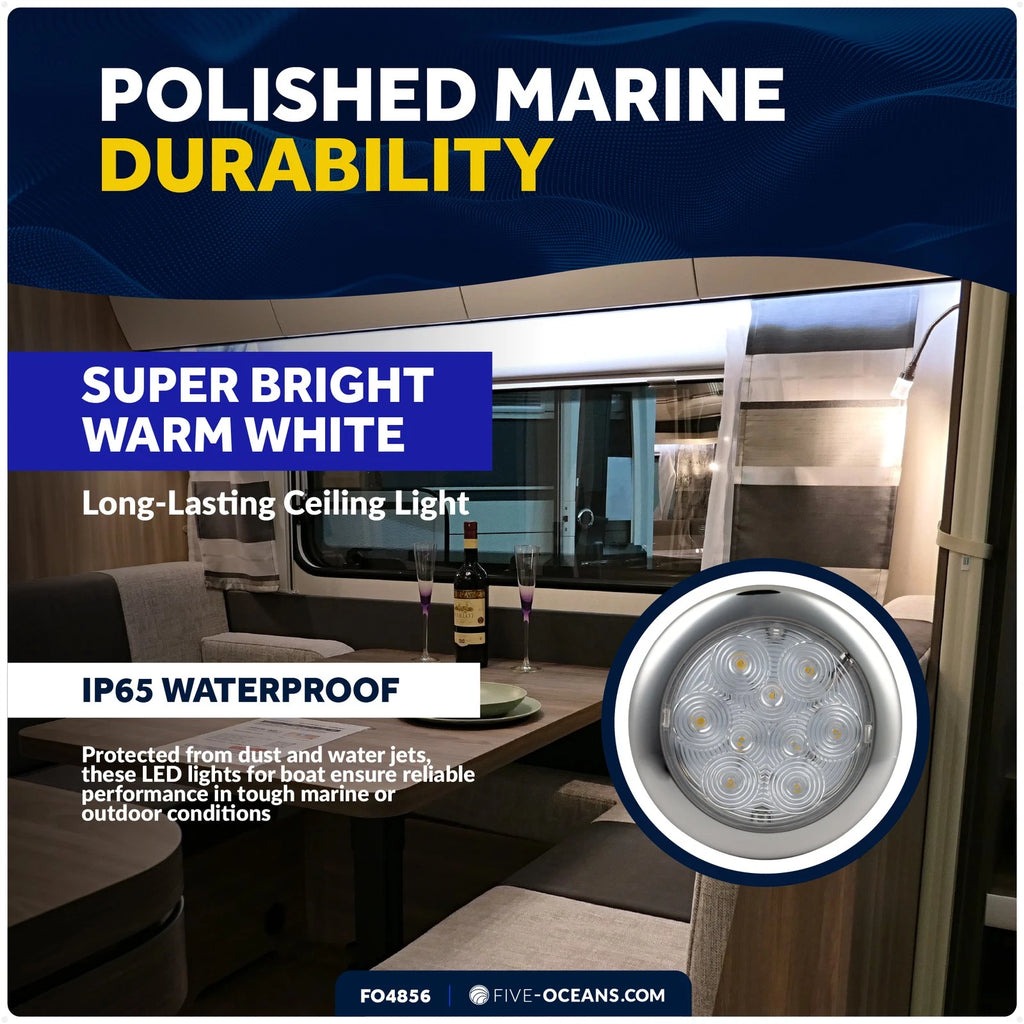 LED Interior Dome Ceiling Light for Universal Use (12V)