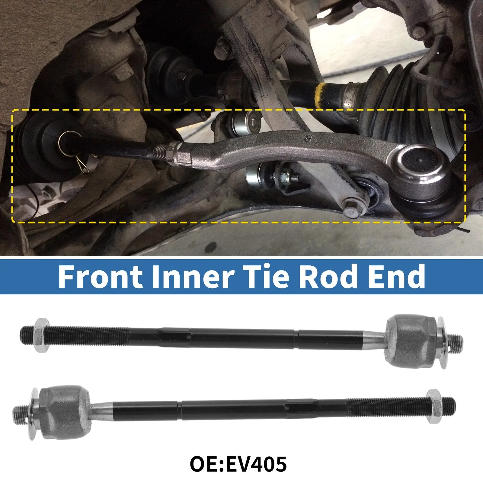 2 Pcs Front Inner Tie Rod End Links for Mazda Tribute (2001–2006)