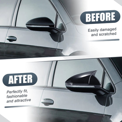 Rearview Mirror Cover Overlay Gloss Black for Volkswagen Golf MK7 Touran (2015–2021)