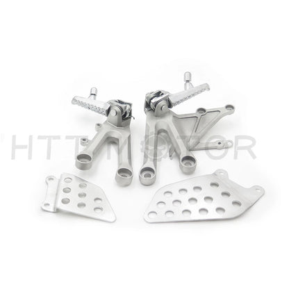Set of 2 Silver Front Footrest Pegs Bracket for Honda CBR1000RR (2004–2007)