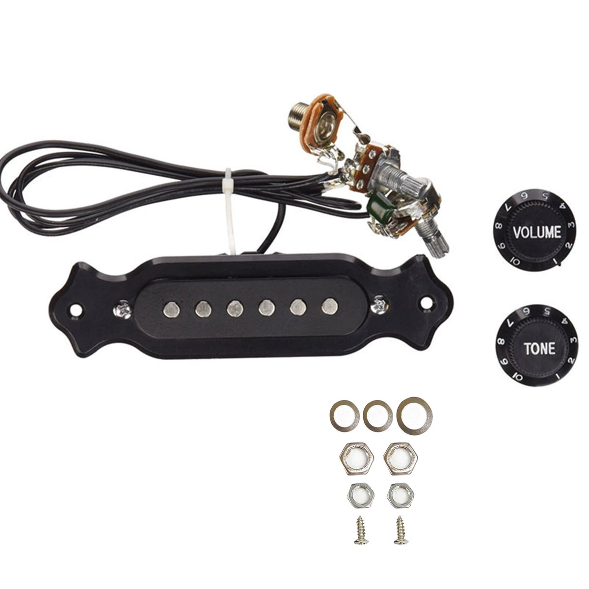 6-String Magnetic Pickup Harness for Cigar Box Guitar (Pre-Wired)