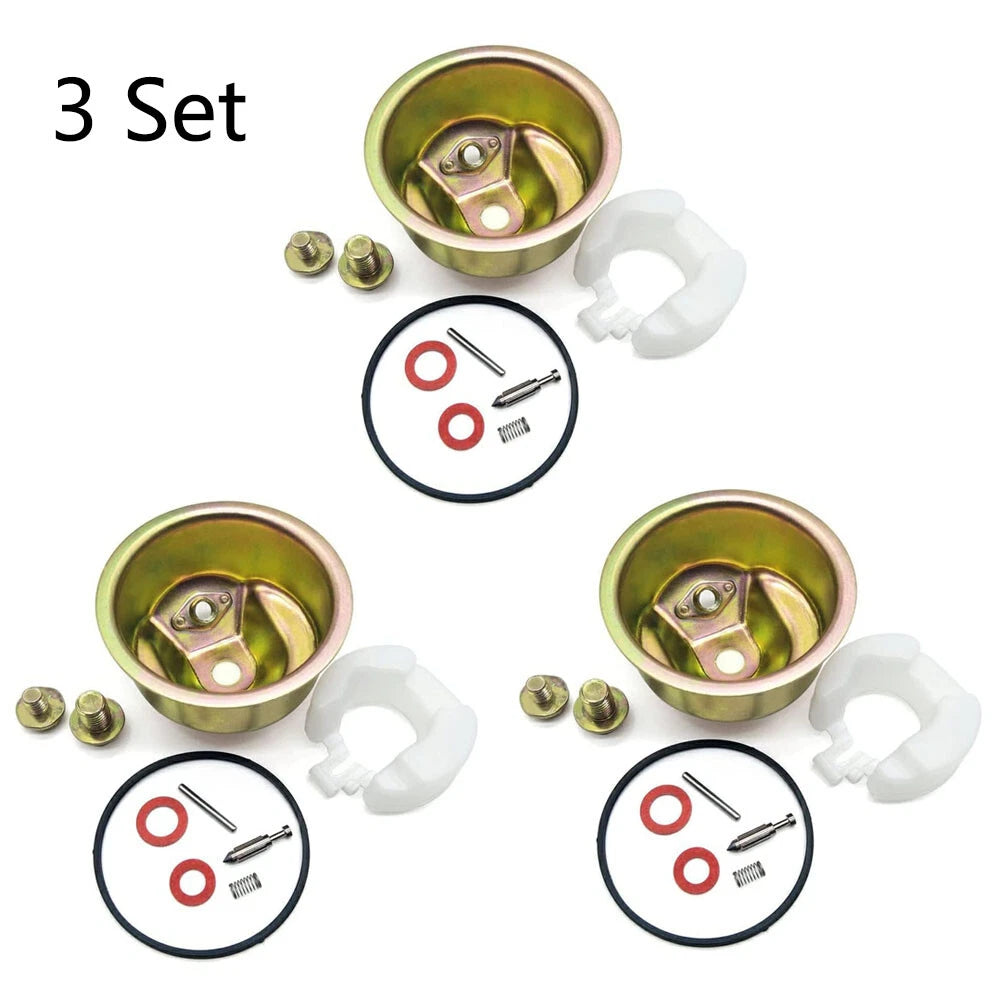 Set of 3 Carburetor Needle Bowl Float Gasket Kit for Honda GX240 GX270 GX340 GX390