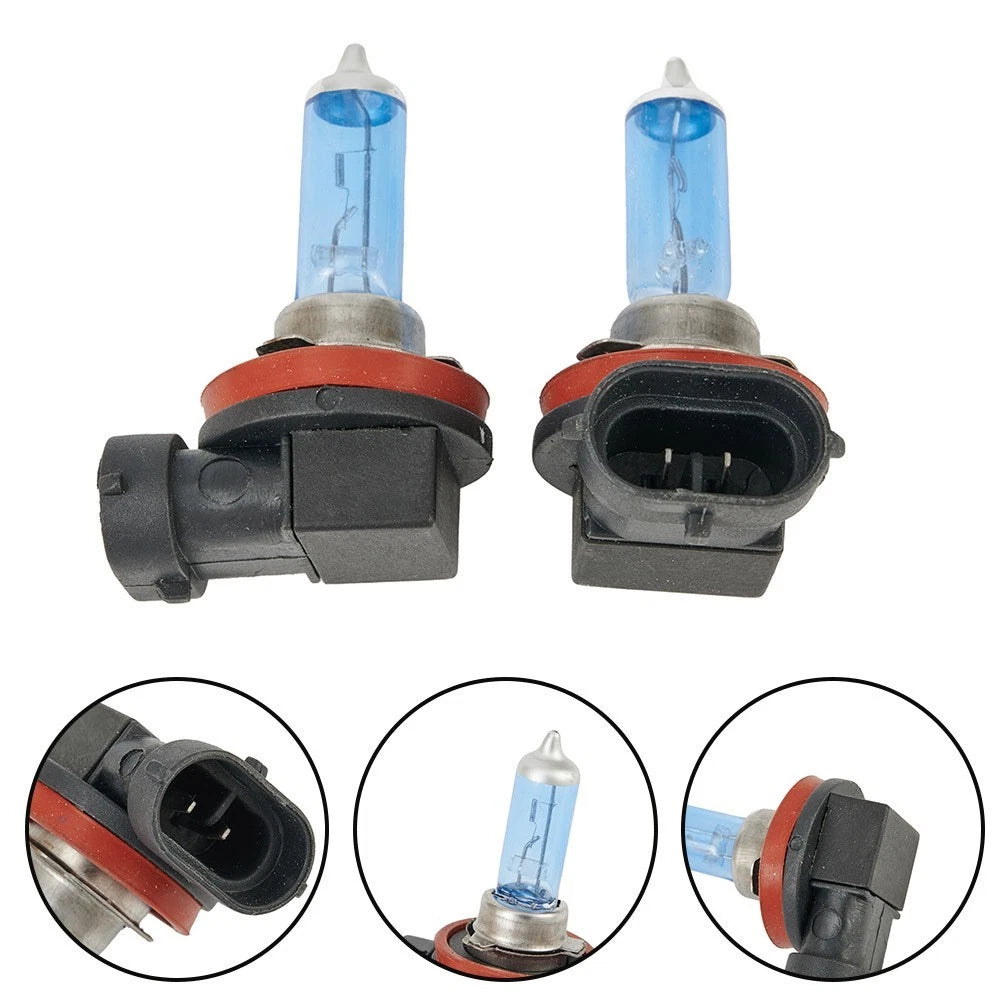 2-Piece H11 6000K Xenon Halogen Headlight Bulbs for