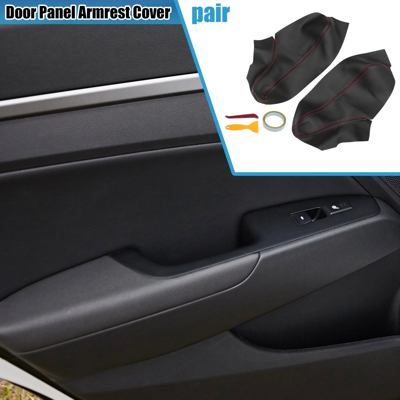 Front Door Panel Armrest Cover Pair for Dodge Charger (2015–2022)