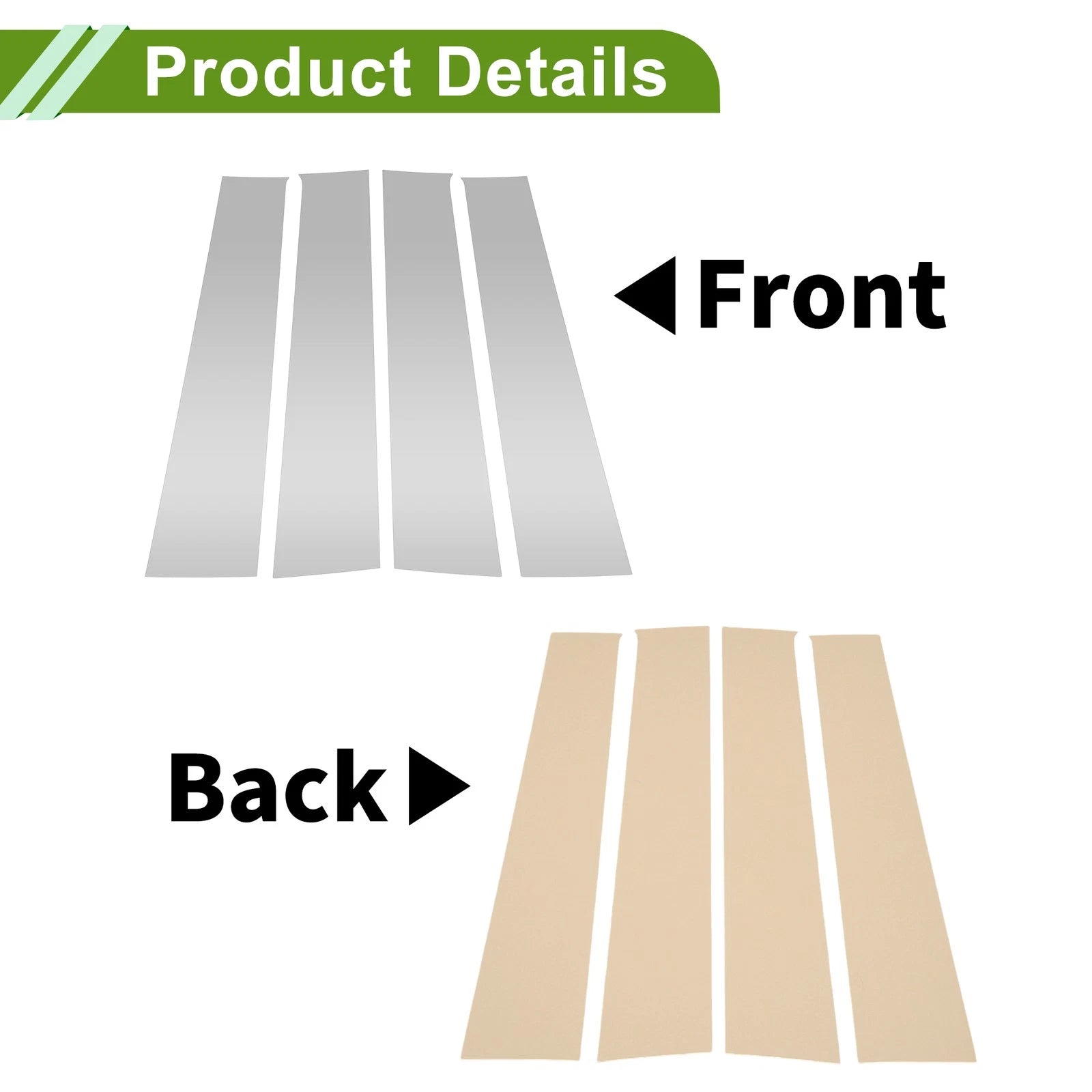 Pillar Window Trim Kit 4 Pc for Dodge Ram (2009–2018) Silver Tone