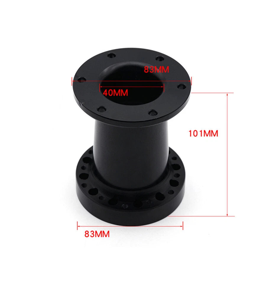 Black 4" Universal Racing Car Steering Wheel Hub Extender Extension Spacer Kit