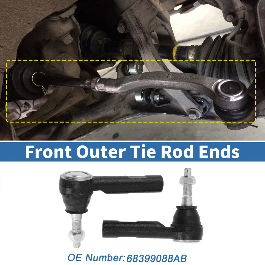 2X Front Outer Tie Rod End No.68399088AB for RAM 1500 (2019–2024)