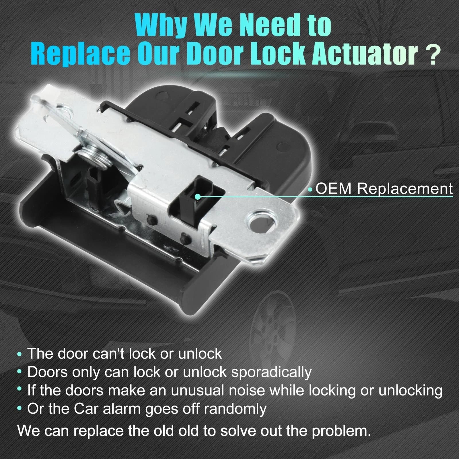 Door Lock Actuator Motor Rear Side Replacement for Volkswagen Golf MK4 (1997–2005)