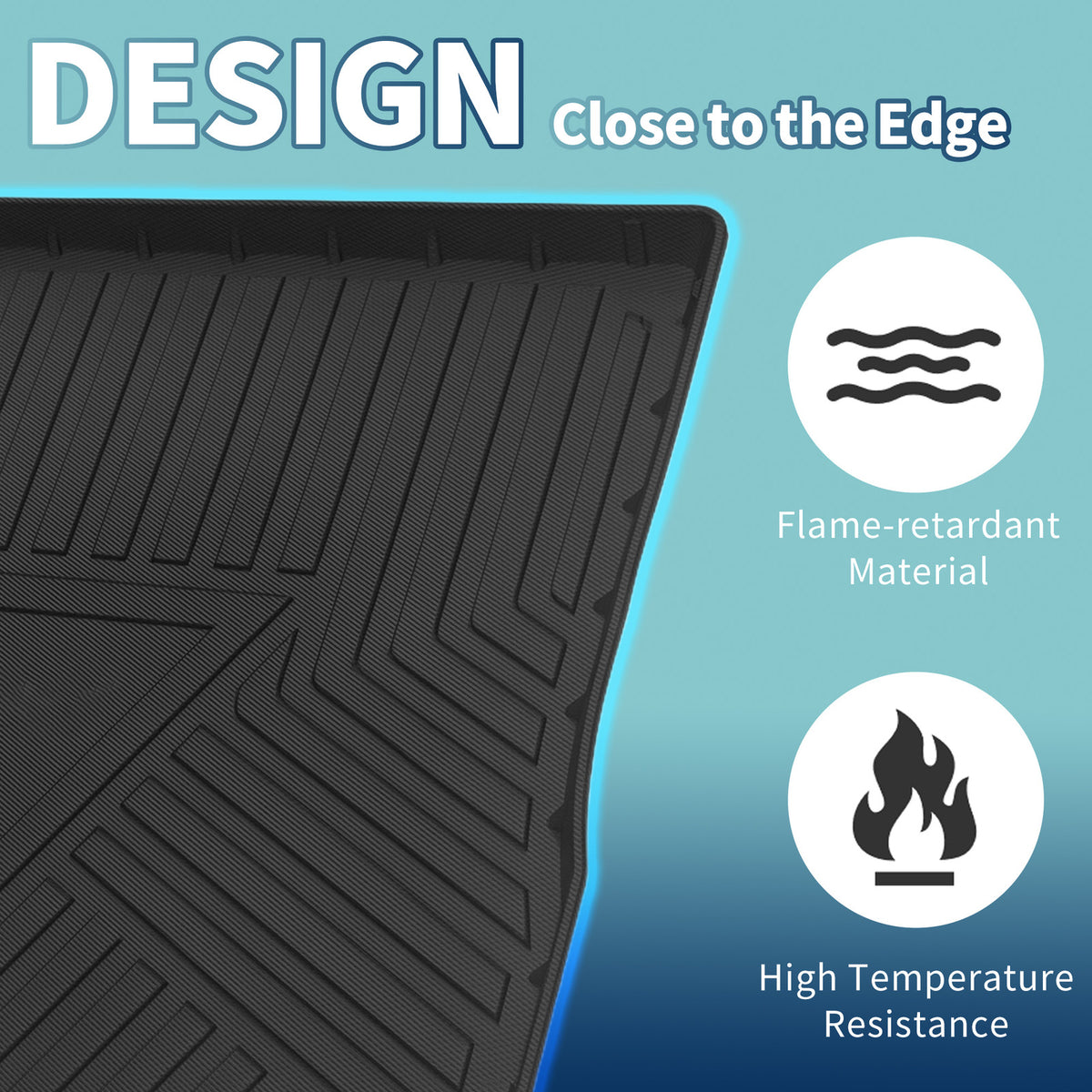Rear Trunk Mat TPE Flat Cargo Liner for Volkswagen Tiguan (2009–2017)