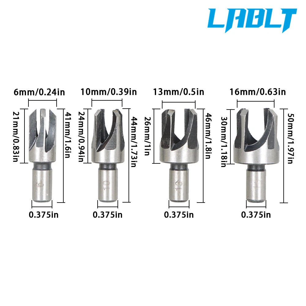 8Pcs Carbon Steel Drill Bit Set for Wood Plug Dowel Maker