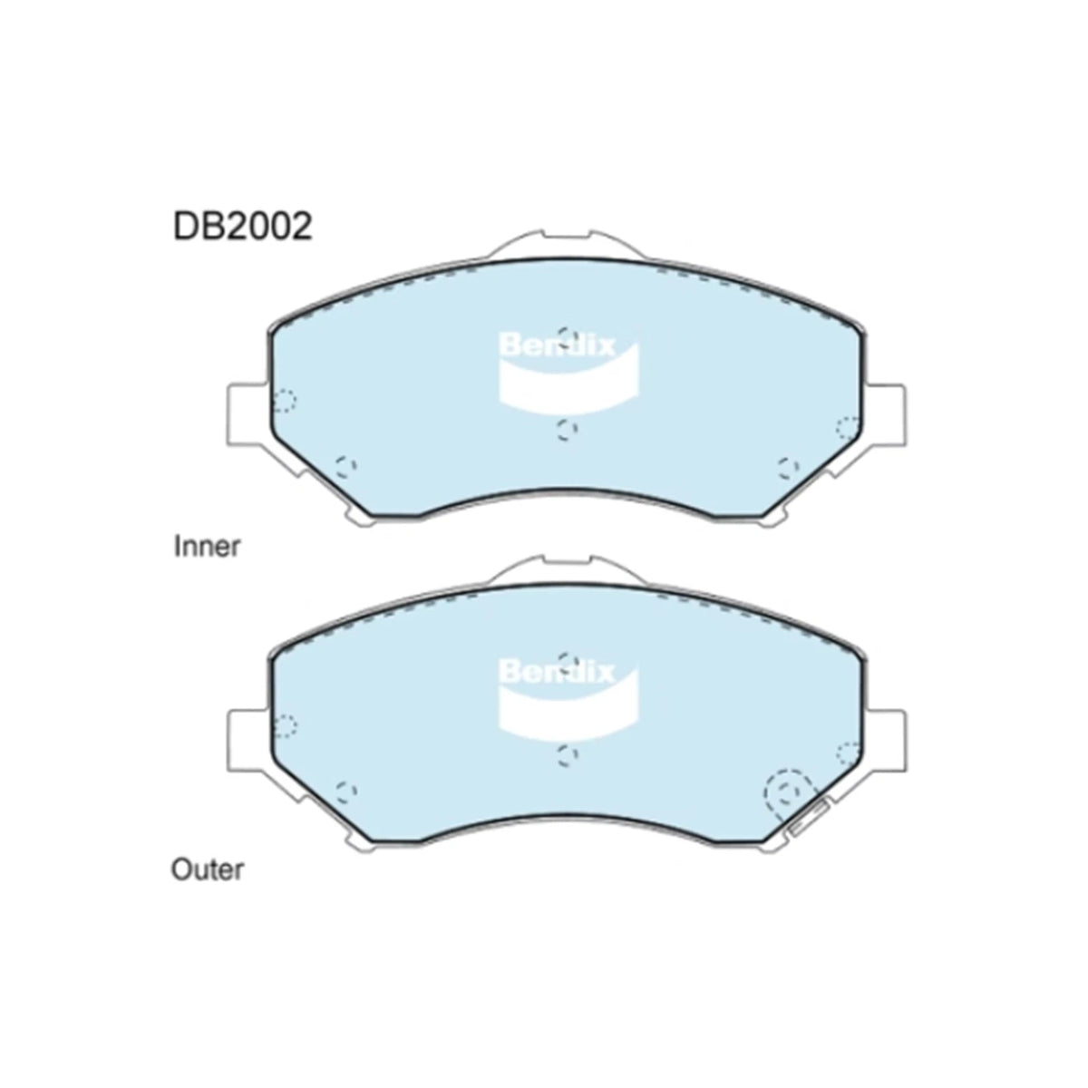 Set of 4 Bendix Front Disc Brake Pads for Jeep Cherokee KK (2008–2014)
