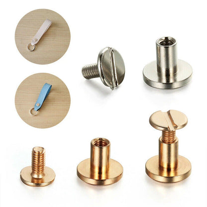 20Pcs Brass Rivets for Leather Craft (Chicago Nail)