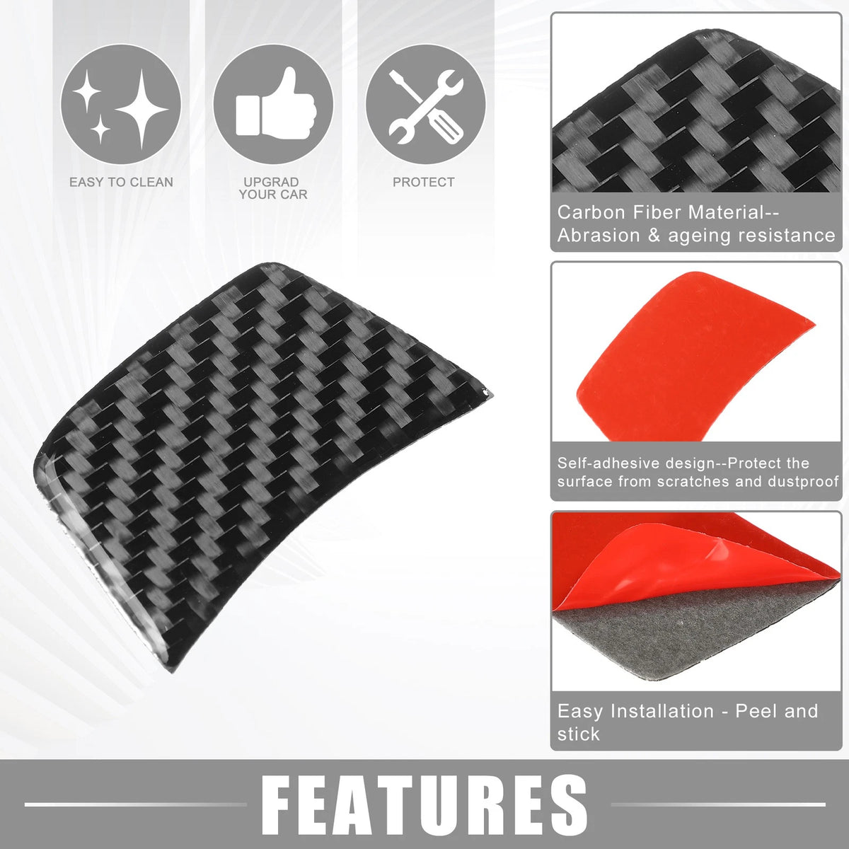 Steering Wheel Cover for Audi A4 B8 2008–2015 Carbon Fiber Black