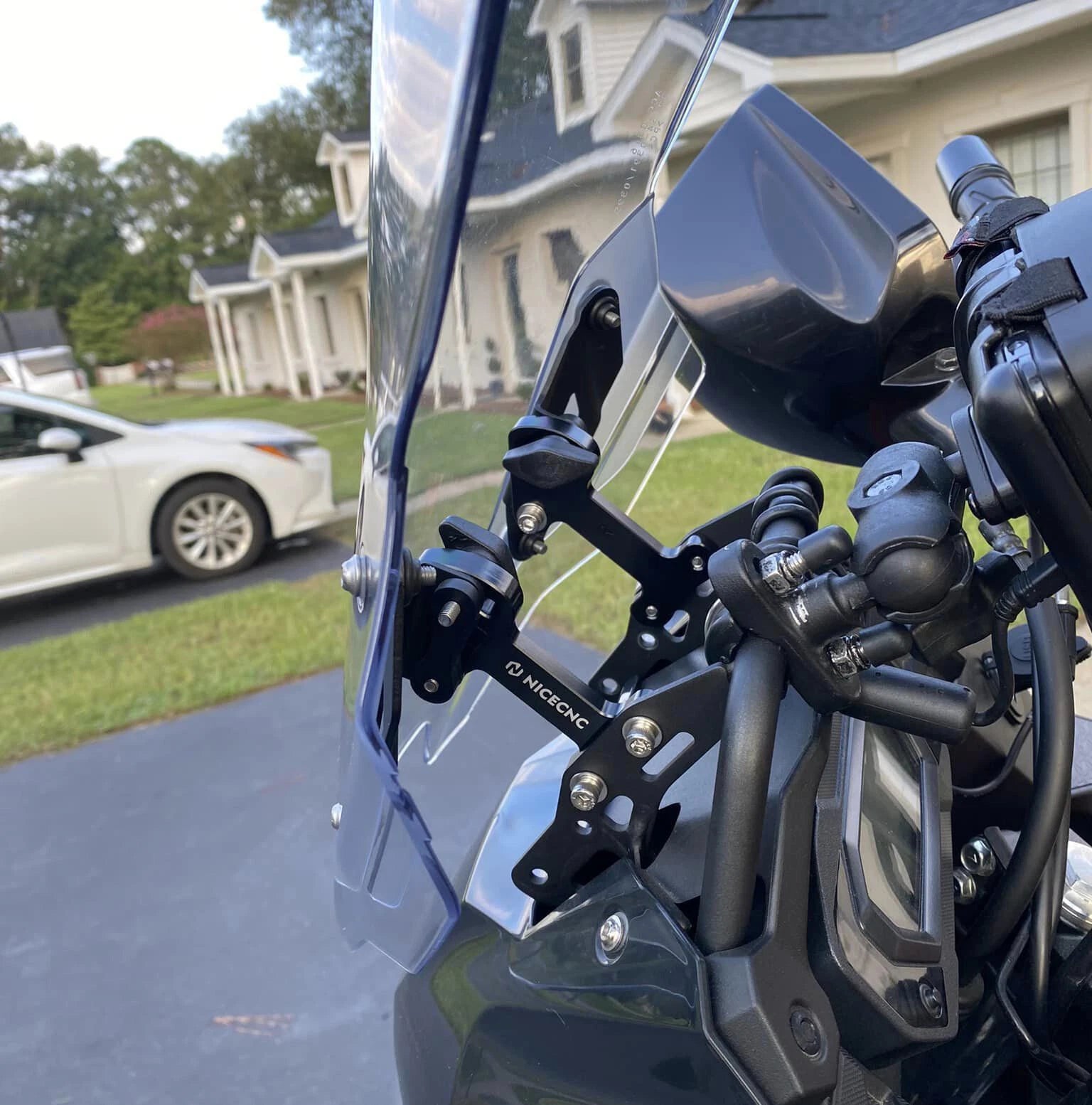3.25" Adjustable Windshield Bracket Risers for Kawasaki KLR650 (2022–2025)