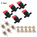 5Pcs In Line Fuel Filter Shut Off Valve Clamp for B & Stratton (N/A)