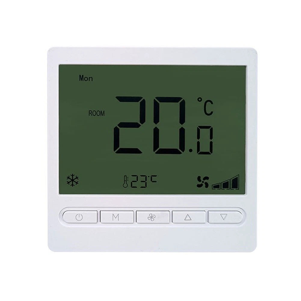 White LCD Thermostat for AC and Electric Floor Heating