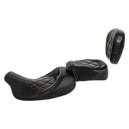 Driver Passenger Seat w/ Backrest Pad for Harley Electra Glide (2009–2023)