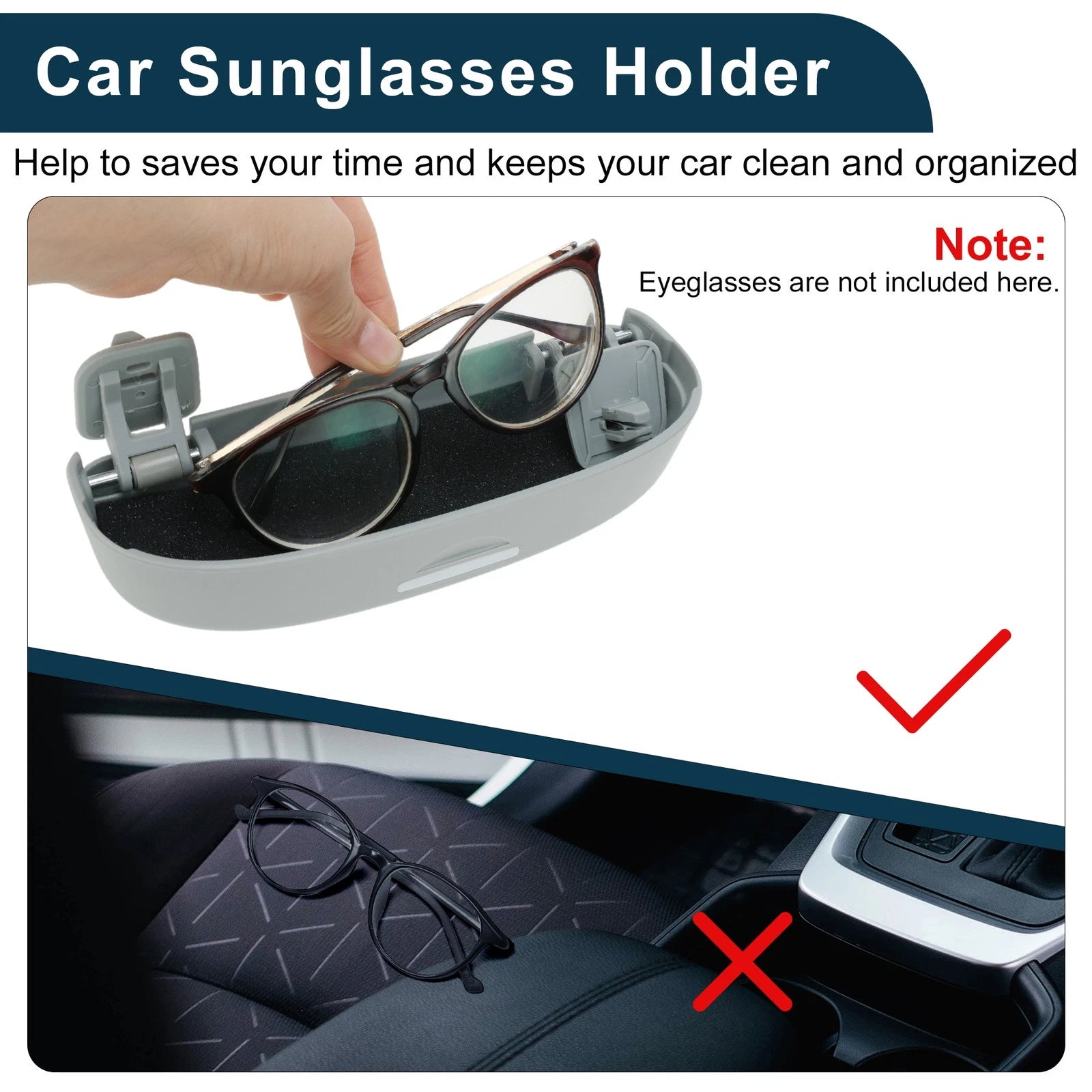 Sunglasses Case for Seat Leon MK4 (2020–Present) Eyeglasses Holder Storage Box