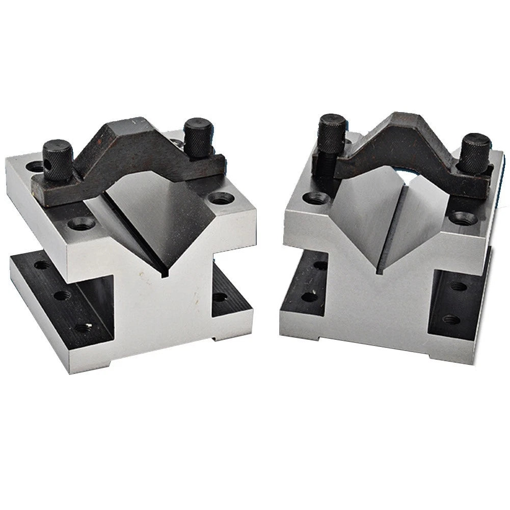 Set of 2 V-shaped Clamp Blocks 35x35x30mm for Grounding Matching