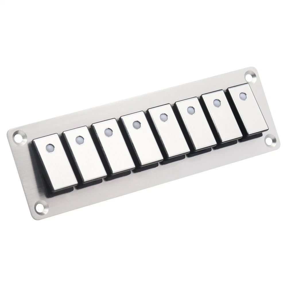 8 Rocker ON-OFF Switch Panel with Blue LED Backlight for Boat Car